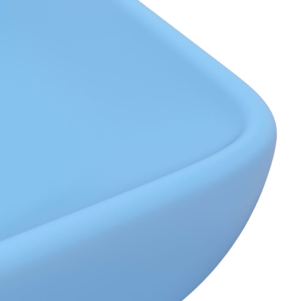 luksuriøs håndvask 71x38 cm rektangulær keramik mat lyseblå
