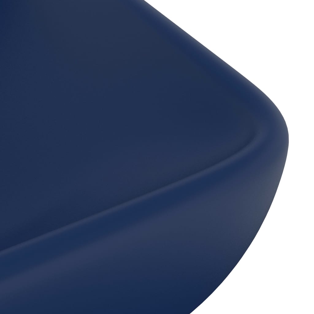 luksuriøs håndvask 71x38 cm rektangulær keramik mat mørkeblå