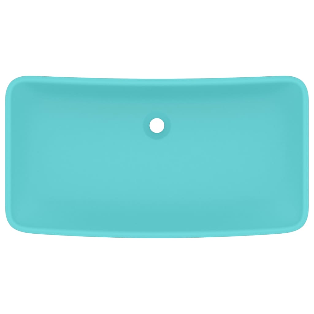 luksuriøs håndvask 71x38 cm rektangulær keramik mat lysegrøn