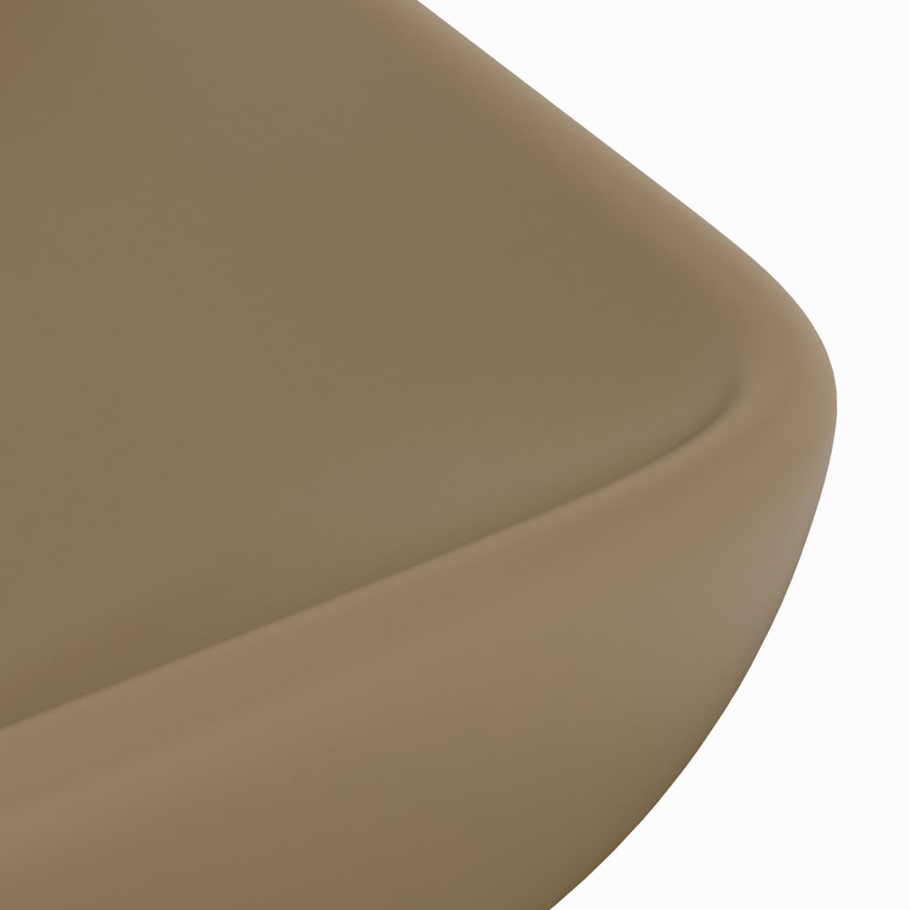 luksuriøs håndvask 71x38 cm rektangulær keramik mat cremefarvet