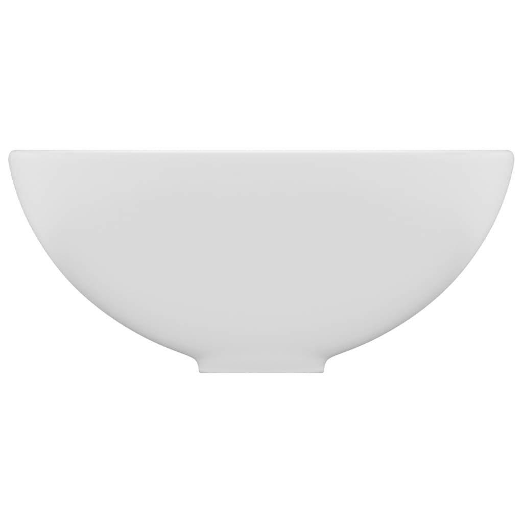 luksuriøs badeværelsesvask 32,5x14 cm rund keramisk mat hvid