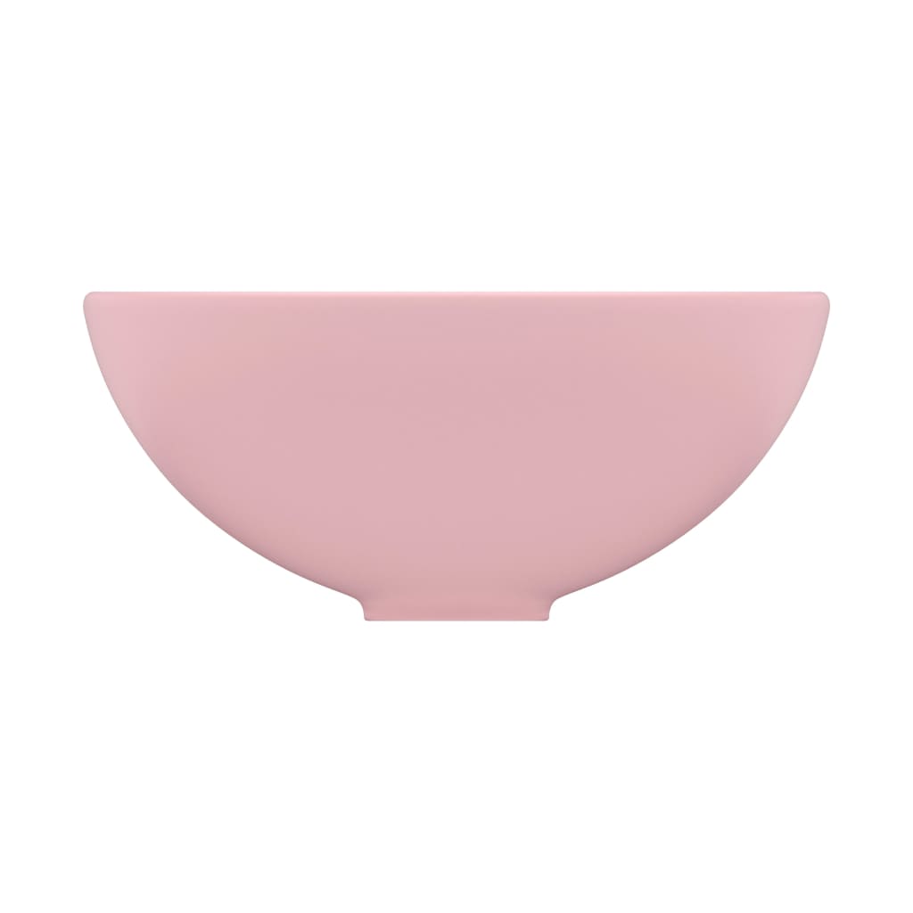 luksuriøs håndvask 32,5x14 cm rund keramisk mat lyserød