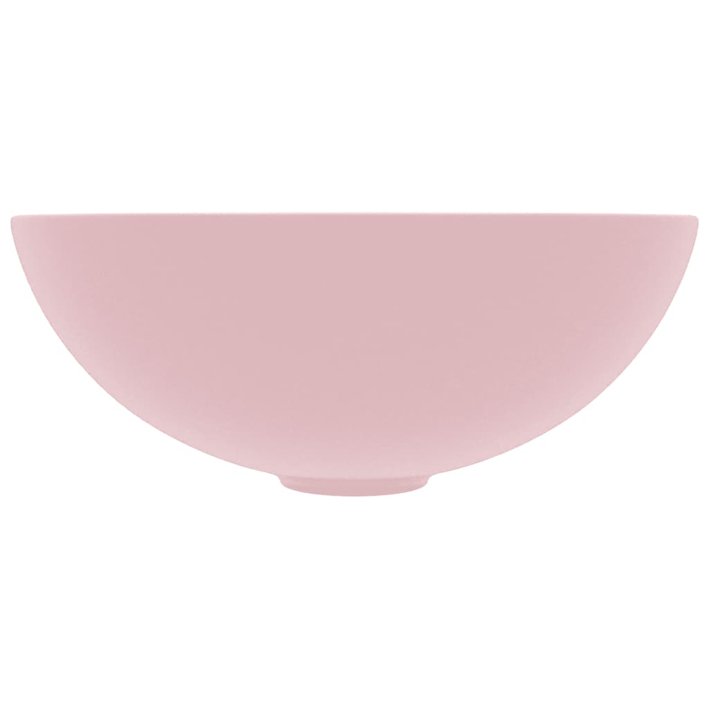 keramisk håndvask til badeværelse rund mat pink