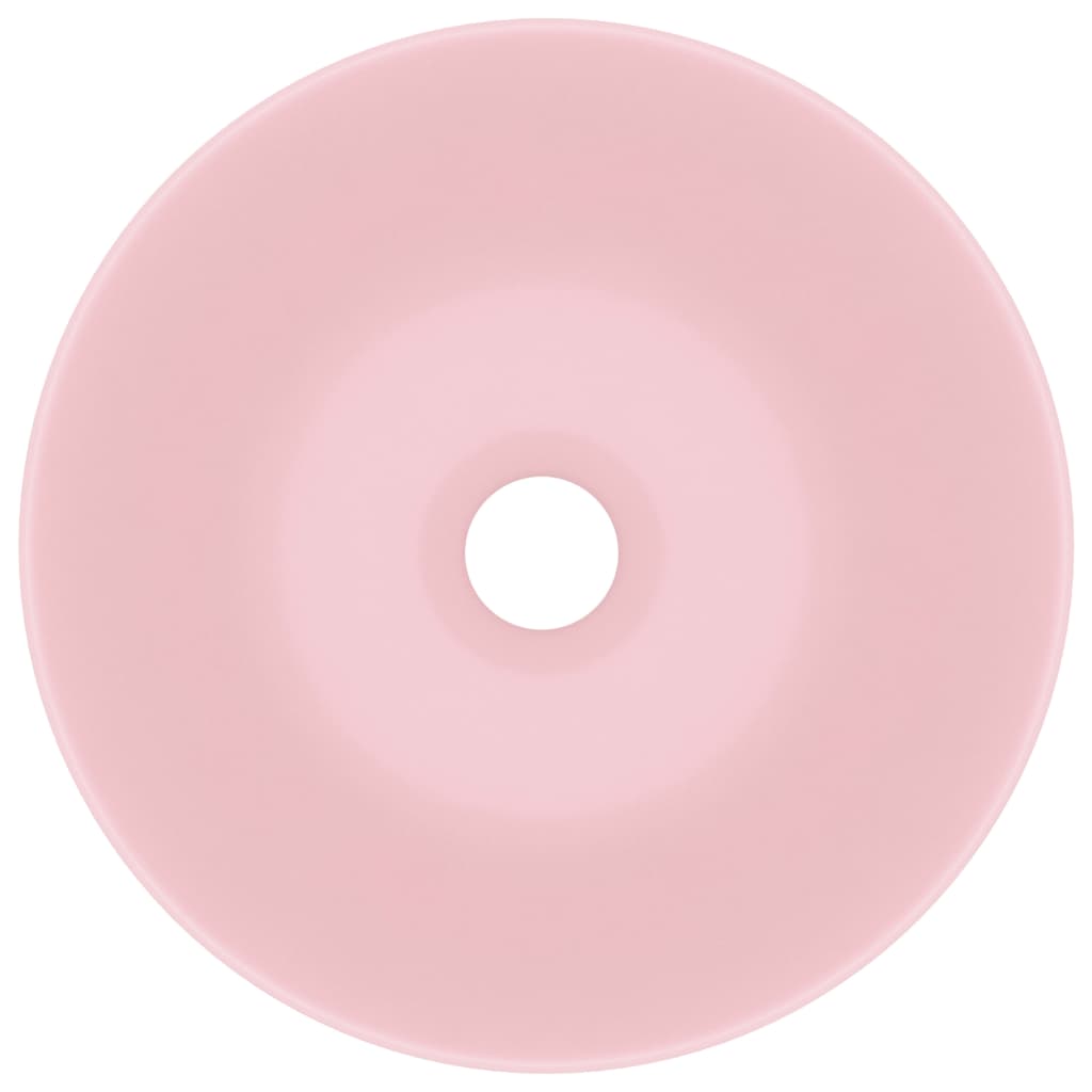keramisk håndvask til badeværelse rund mat pink