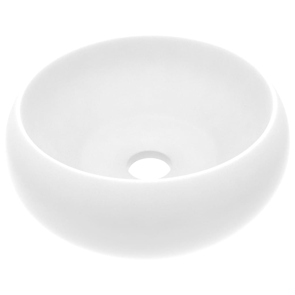 luksuriøs håndvask 40x15 cm rund keramisk mat hvid