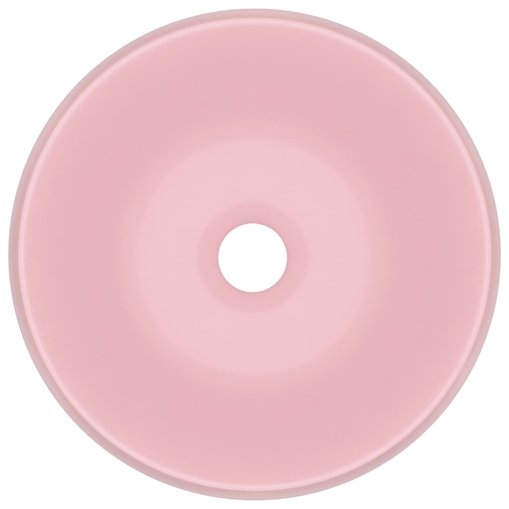 luksuriøs håndvask 40x15 cm rund keramisk mat pink