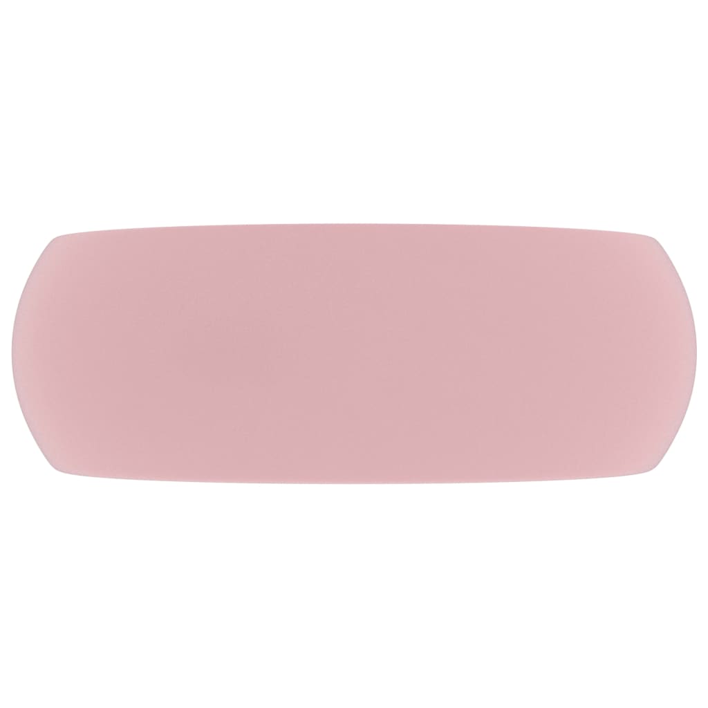 luksuriøs håndvask 40x15 cm rund keramisk mat pink