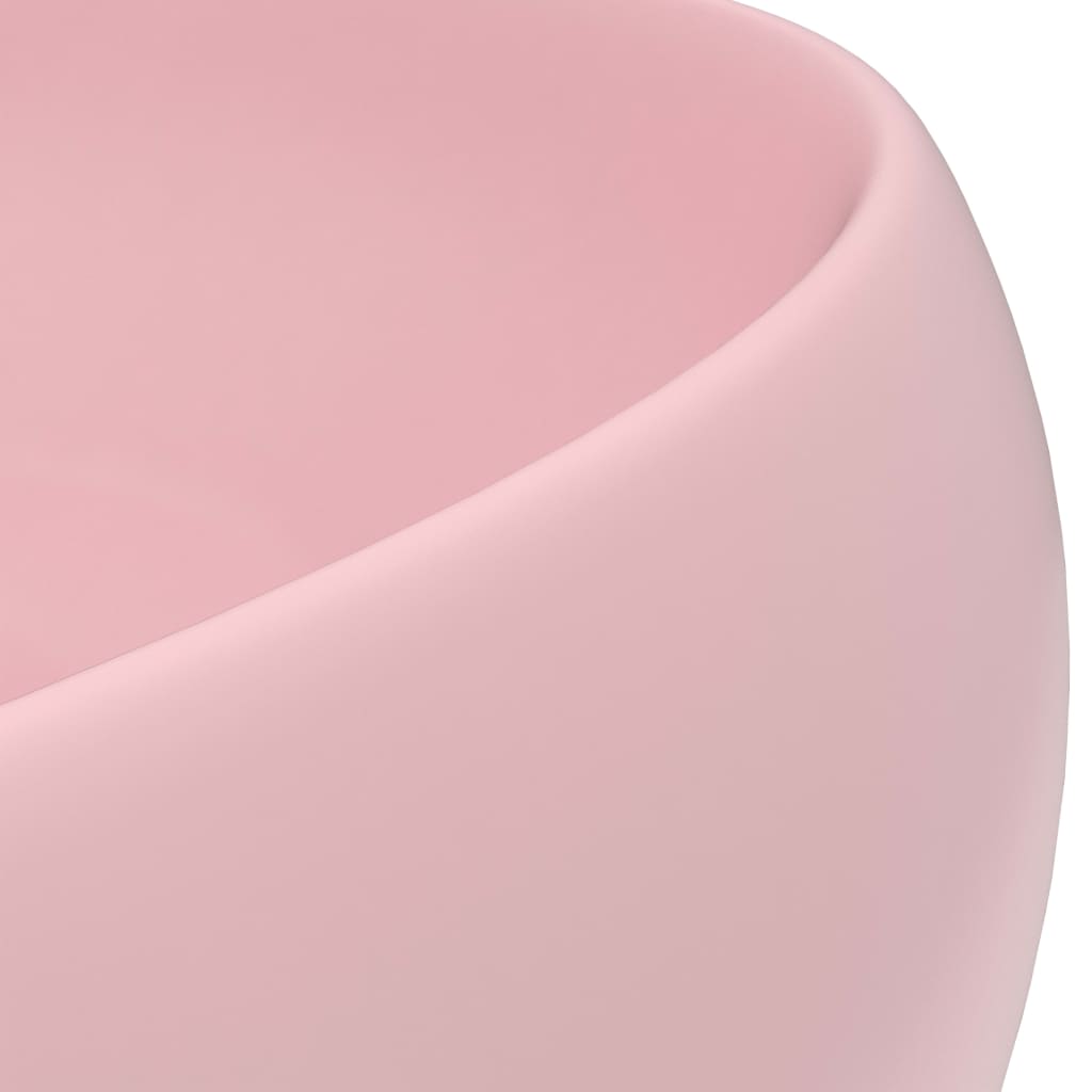 luksuriøs håndvask 40x15 cm rund keramisk mat pink
