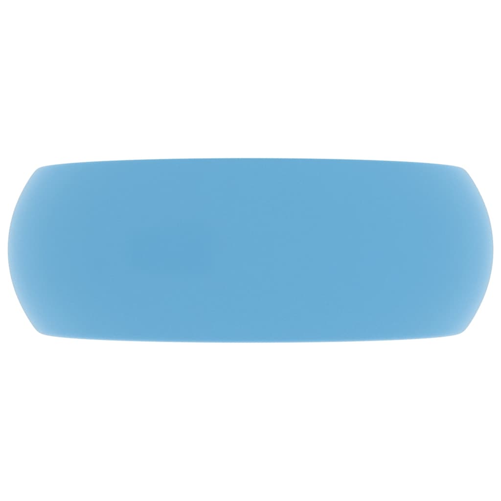 luksuriøs håndvask 40x15 cm rund keramik mat lyseblå