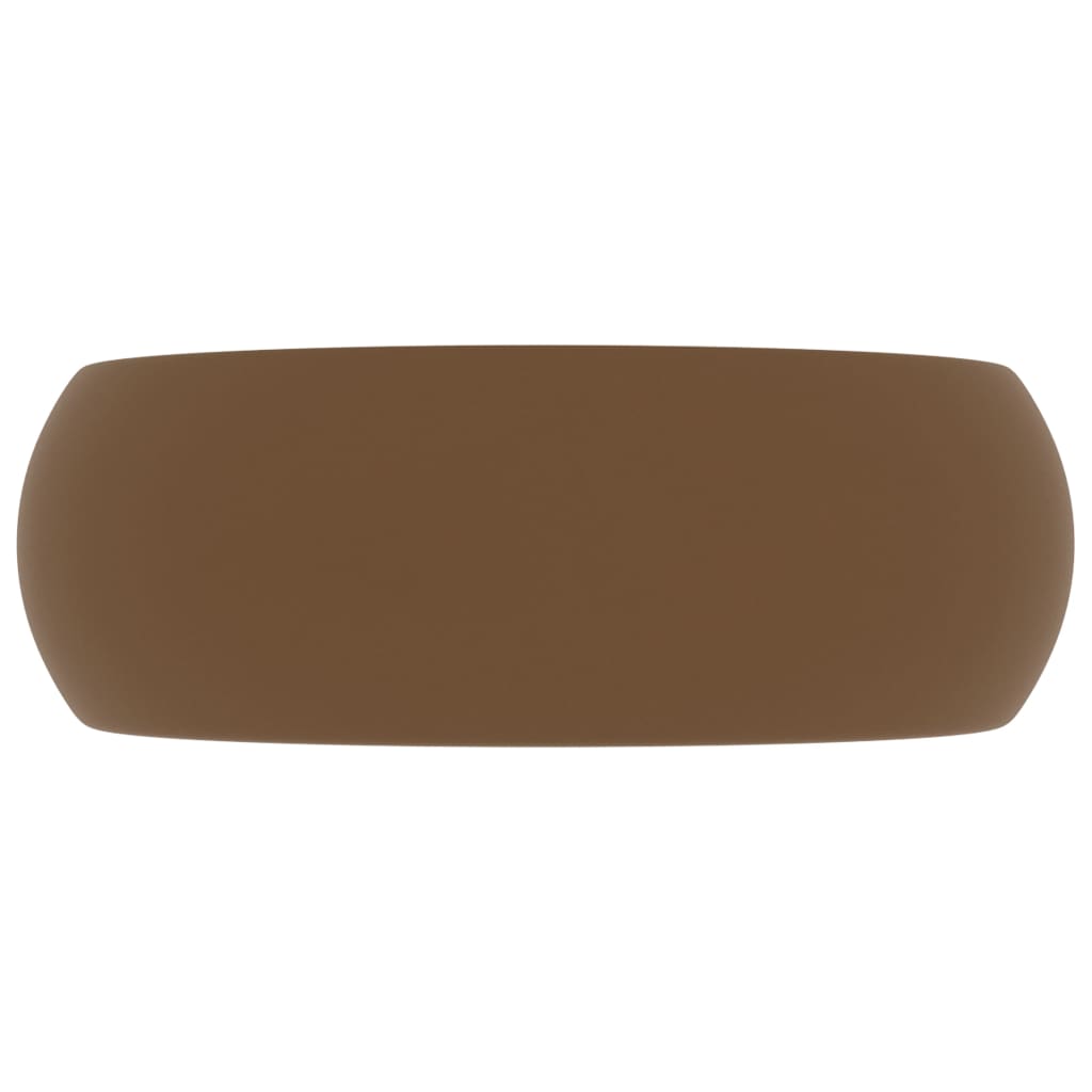 luksuriøs håndvask 40x15 cm rund keramik mat cremefarvet