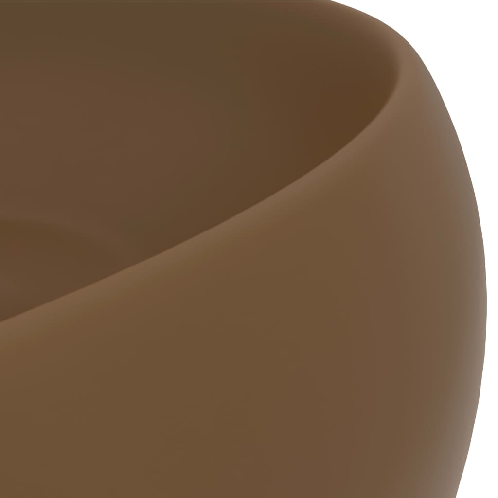 luksuriøs håndvask 40x15 cm rund keramik mat cremefarvet