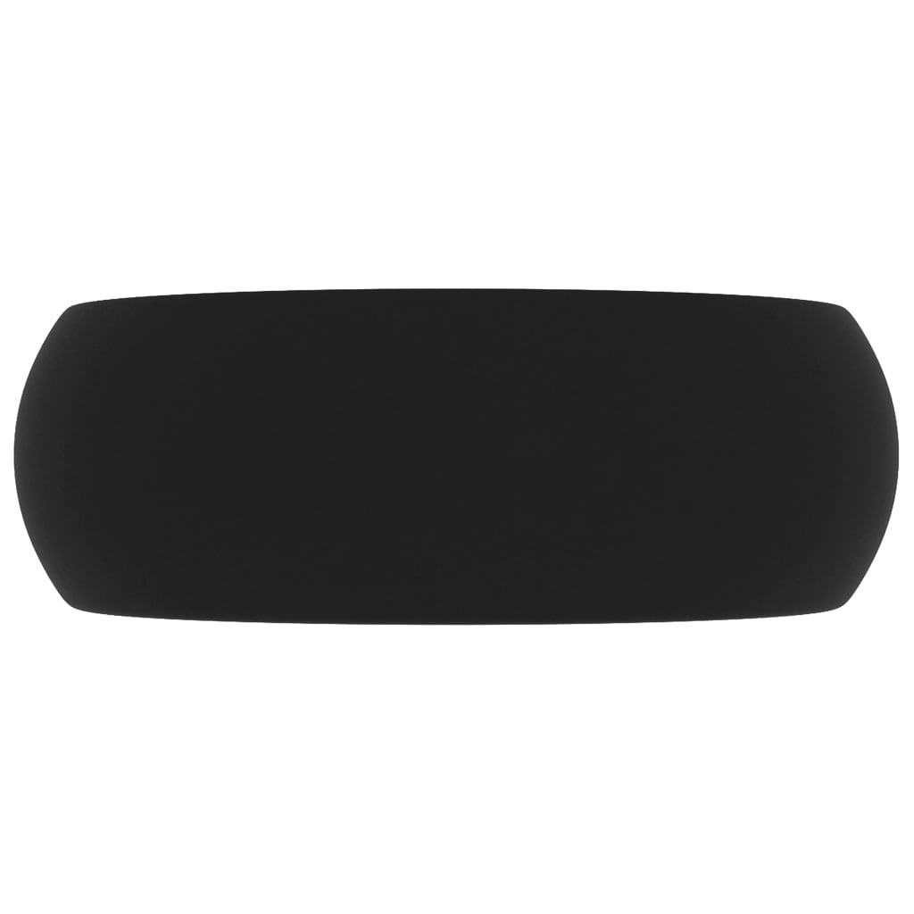 luksuriøs håndvask 40x15 cm rund keramik mat sort