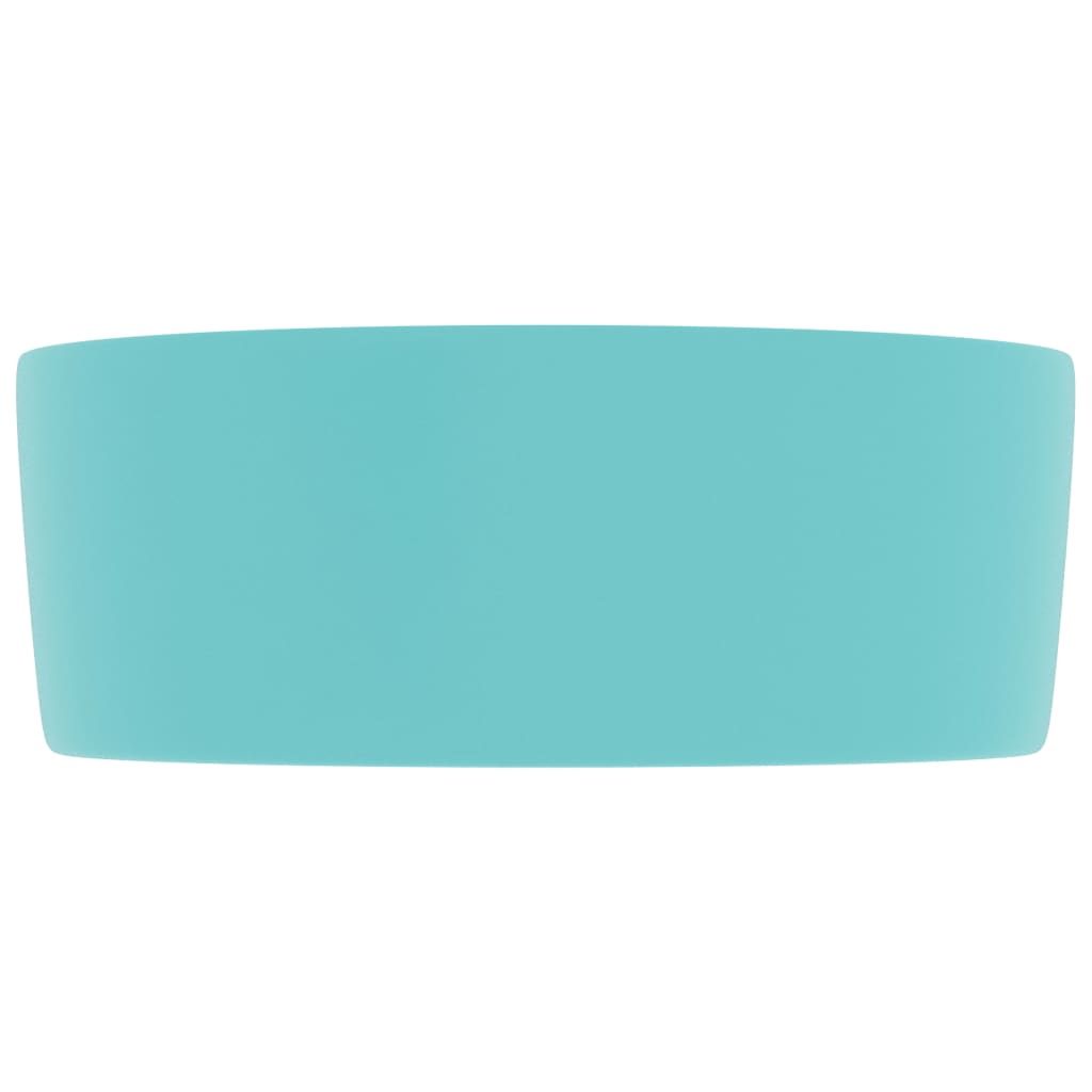 luksuriøs håndvask 40x15 cm rund keramik mat lysegrøn