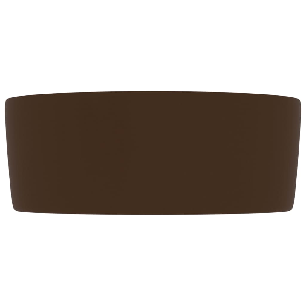 luksuriøs håndvask 40x15 cm rund keramik mat mørkebrun