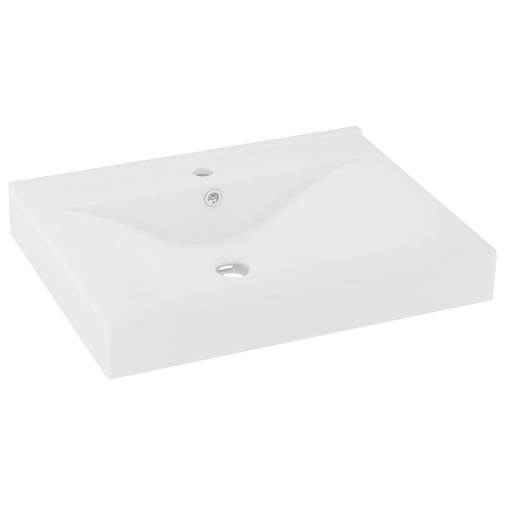 luksuriøs håndvask med vandhanehul 60x46 cm keramisk mat hvid