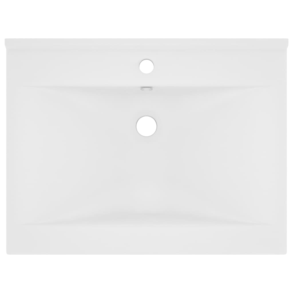 luksuriøs håndvask med vandhanehul 60x46 cm keramisk mat hvid