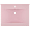 luksuriøs håndvask med vandhanehul 60x46 cm keramisk mat pink
