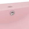 luksuriøs håndvask med vandhanehul 60x46 cm keramisk mat pink