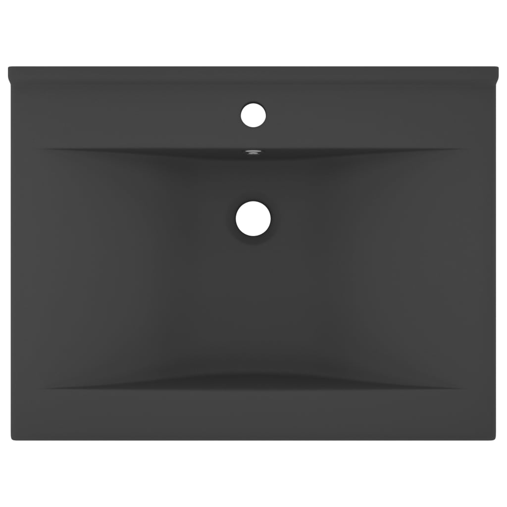 luksuriøs håndvask vandhanehul 60x46 cm keramik mat mørkegrå