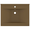luksuriøs håndvask med vandhanehul 60x46 cm keramisk mat creme