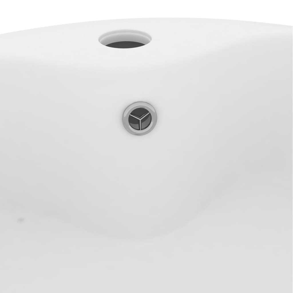 luksuriøs håndvask med overløb 36x13 cm keramik mat hvid