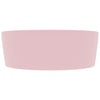 luksuriøs håndvask med overløb 36x13 cm keramik mat pink