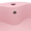 luksuriøs håndvask med overløb 36x13 cm keramik mat pink