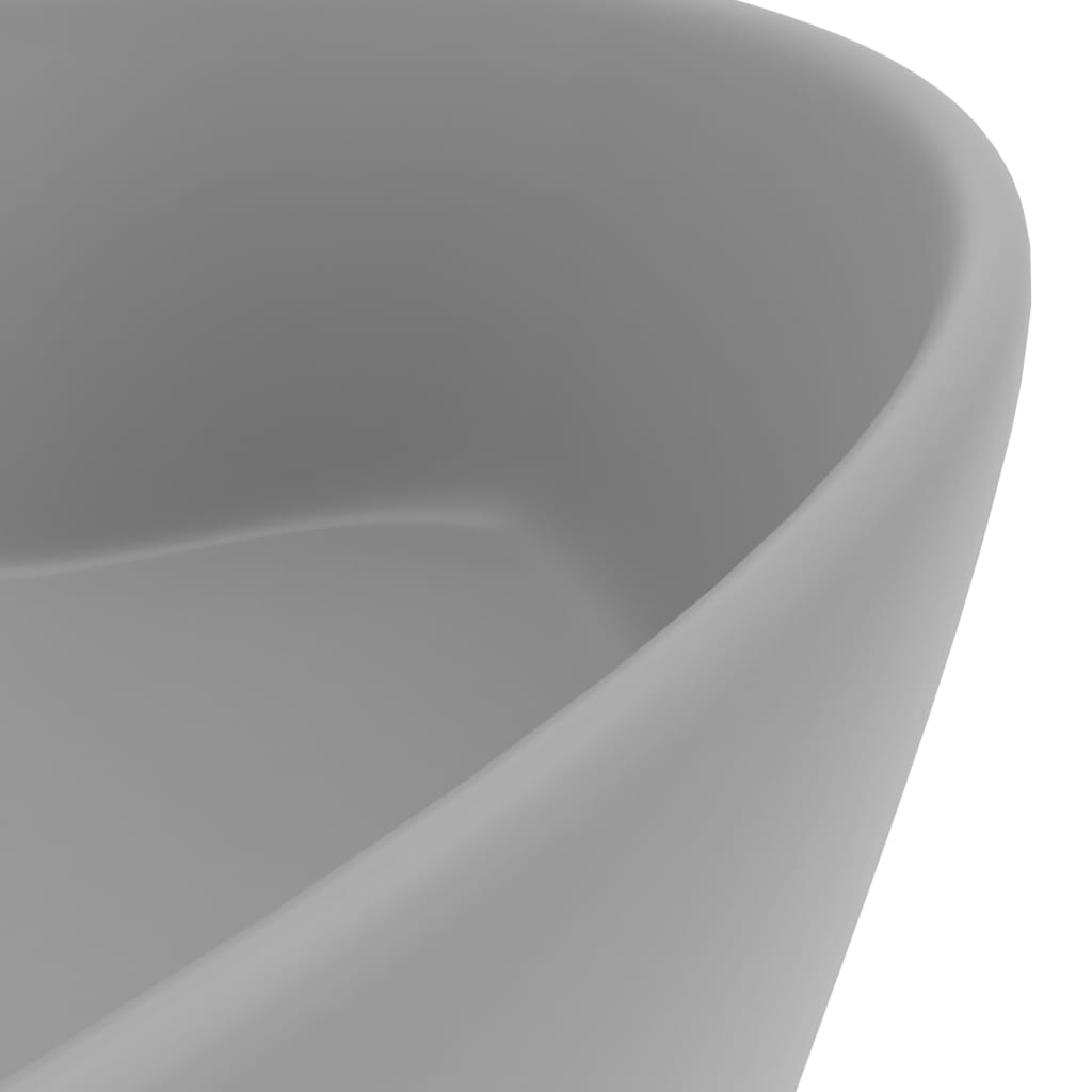 luksuriøs håndvask med overløb 36x13 cm keramik mat lysegrå