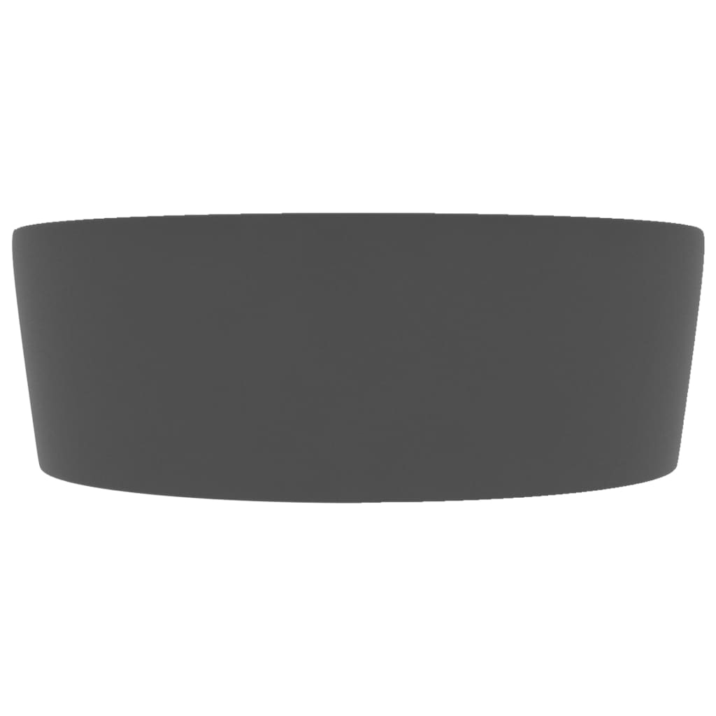 luksuriøs håndvask med overløb 36x13 cm keramik mat mørkegrå