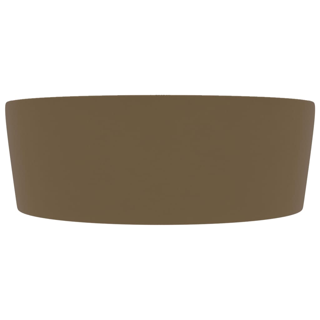 luksuriøs håndvask med overløb 36x13 cm keramik mat cremefarvet