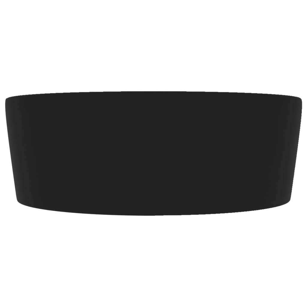 luksuriøs håndvask med overløb 36x13 cm keramik mat sort
