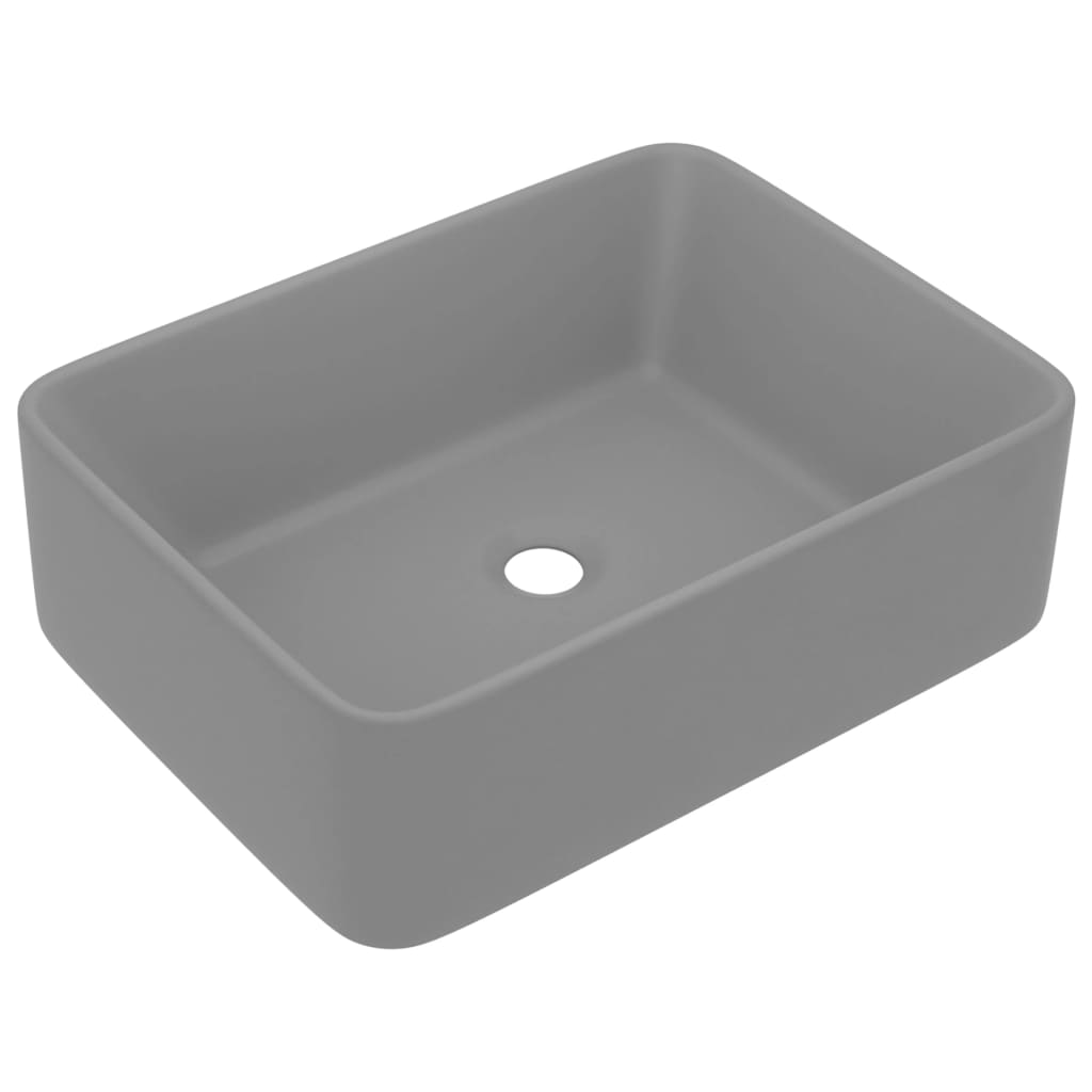 luksushåndvask 41x30x12 cm keramik mat lysegrå
