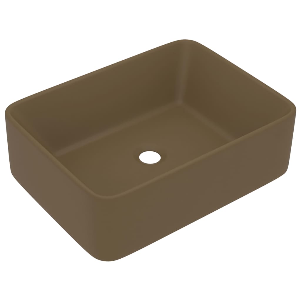 luksushåndvask 41x30x12 cm keramik mat cremefarvet