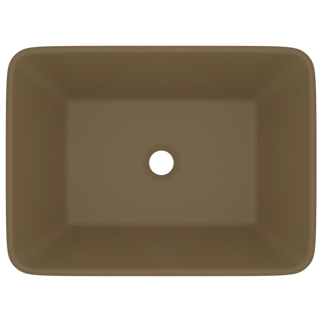 luksushåndvask 41x30x12 cm keramik mat cremefarvet