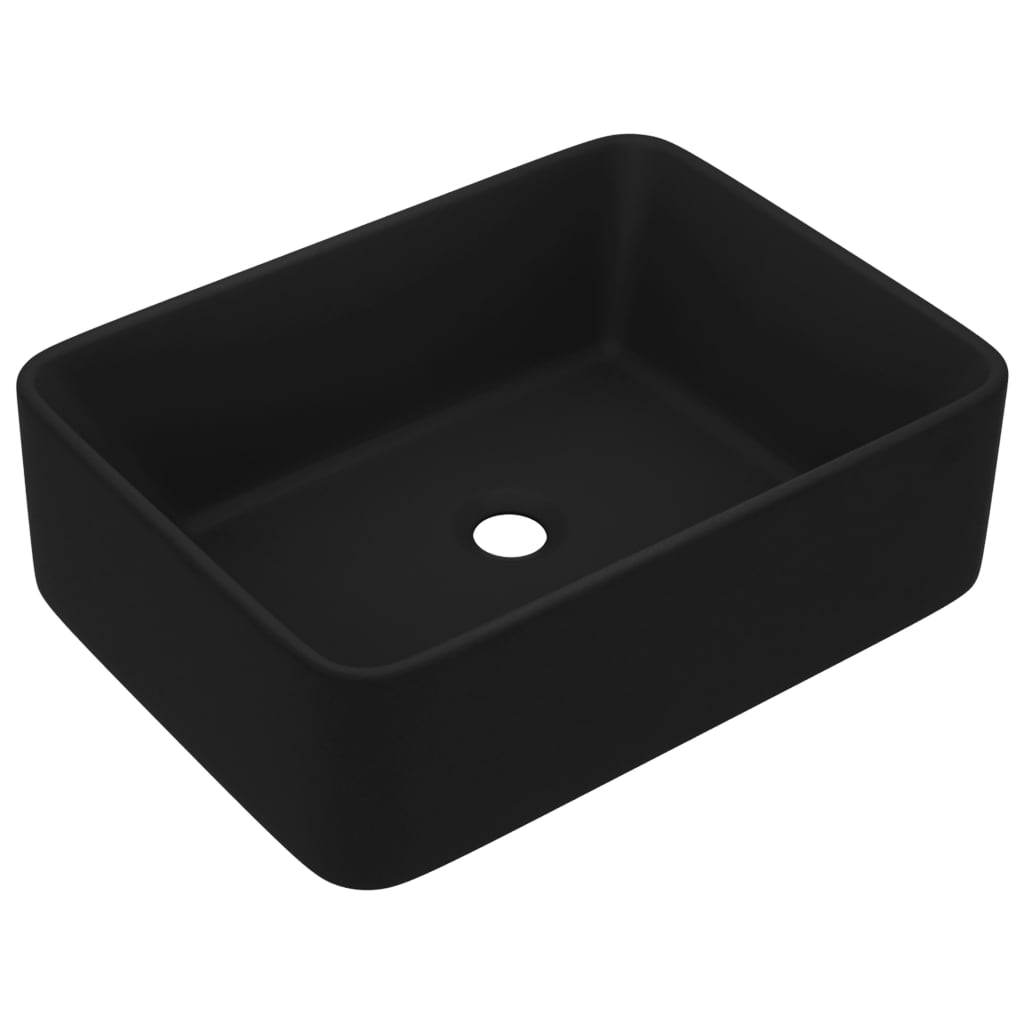 luksushåndvask 41x30x12 cm keramik mat sort