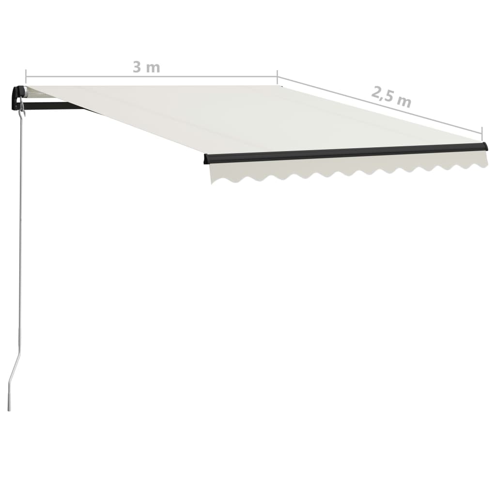 foldemarkise manuel betjening 300x250 cm cremefarvet
