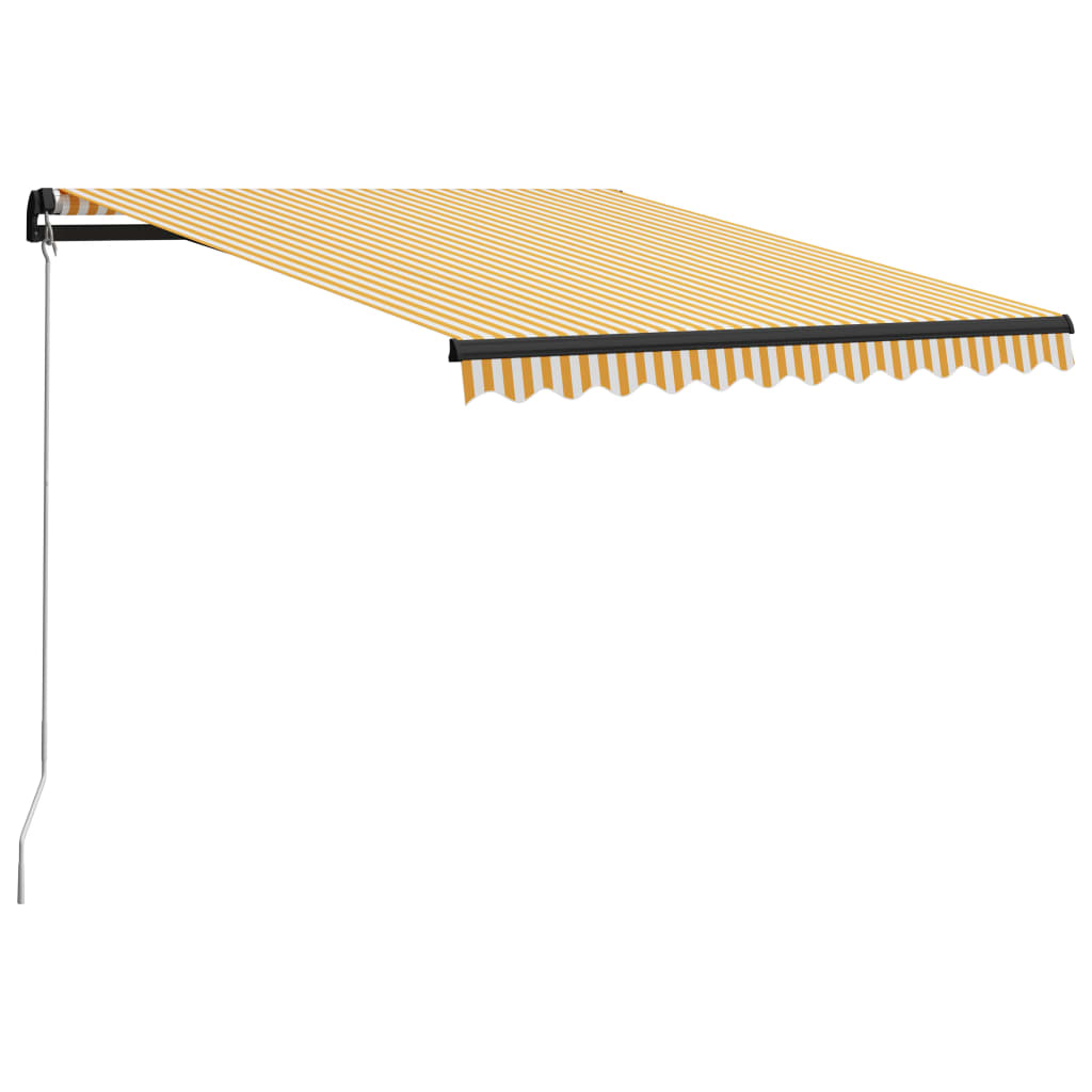 foldemarkise manuel betjening 300x250 cm gul og hvid