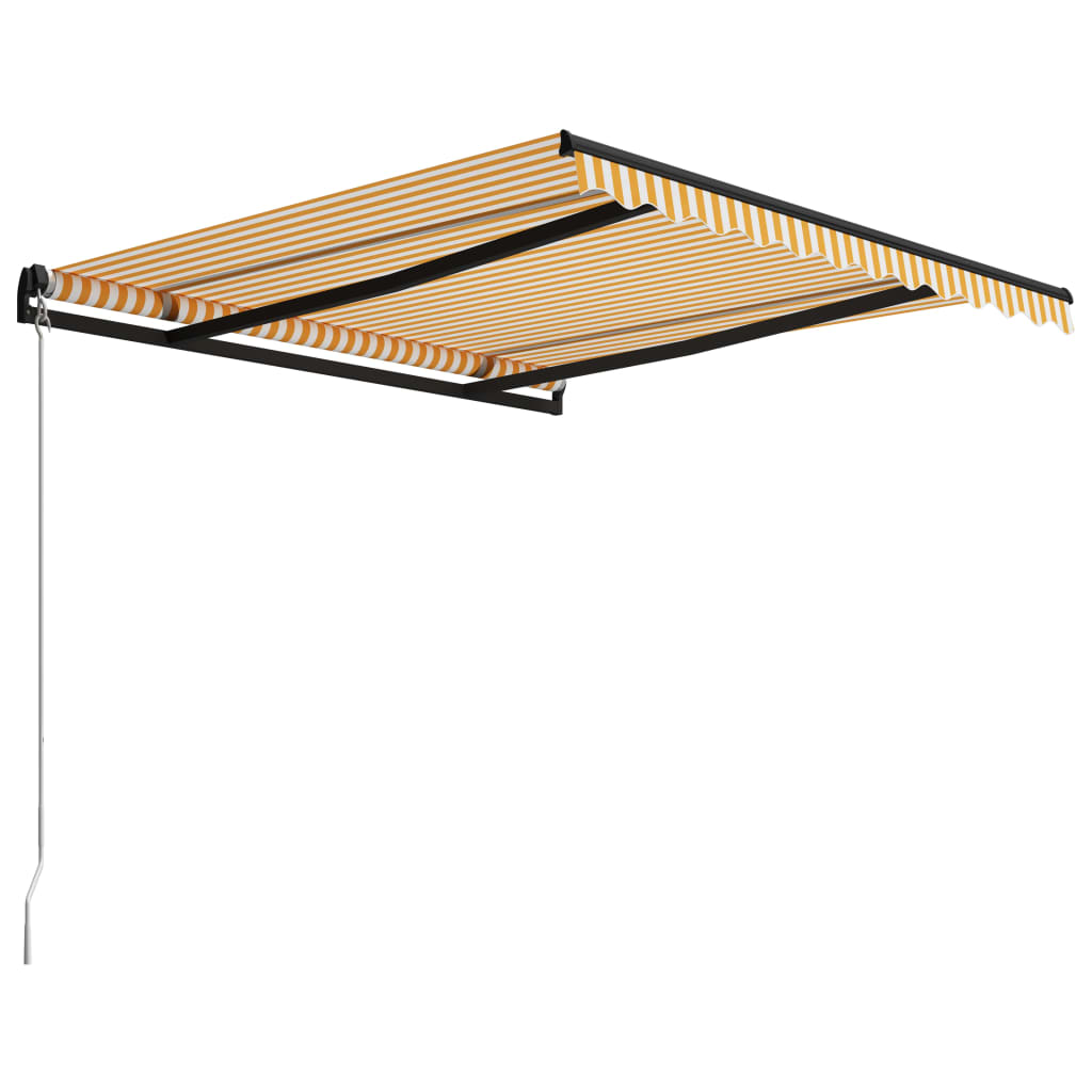 foldemarkise manuel betjening 300x250 cm gul og hvid