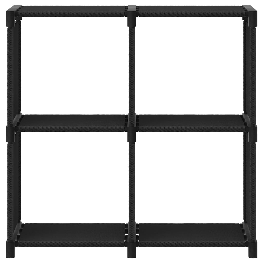 displayreol med 4 kubeformede rum 69x30x72,5 cm stof sort