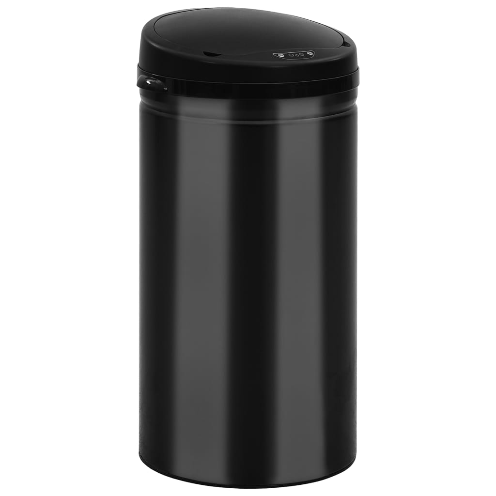 affaldsspand med sensor 50 l kulstofstål sort