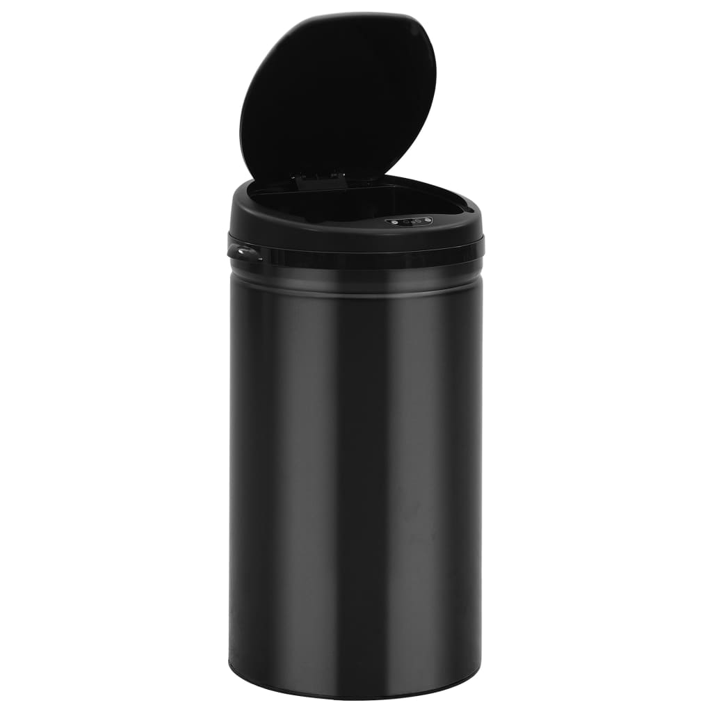 affaldsspand med sensor 50 l kulstofstål sort