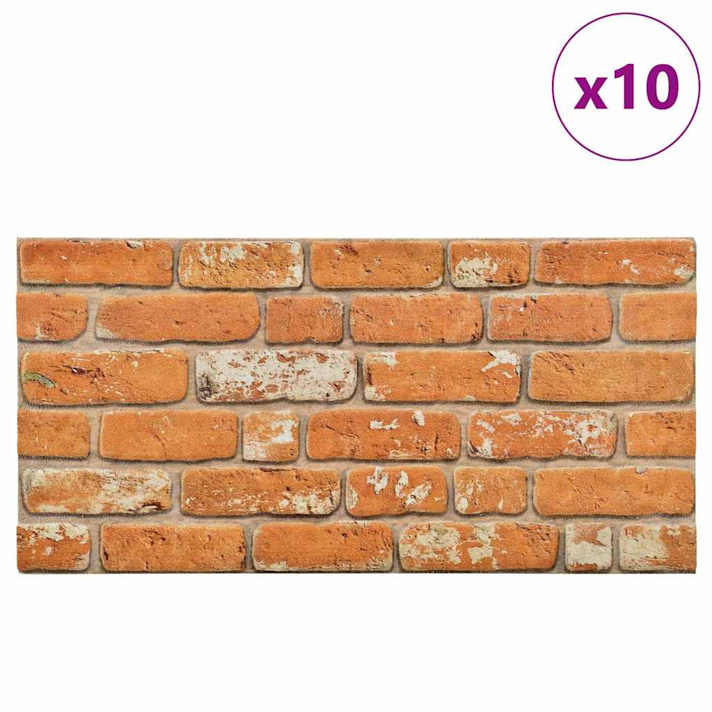 3D-vægpaneler 10 stk. murstensdesign EPS lysebrun