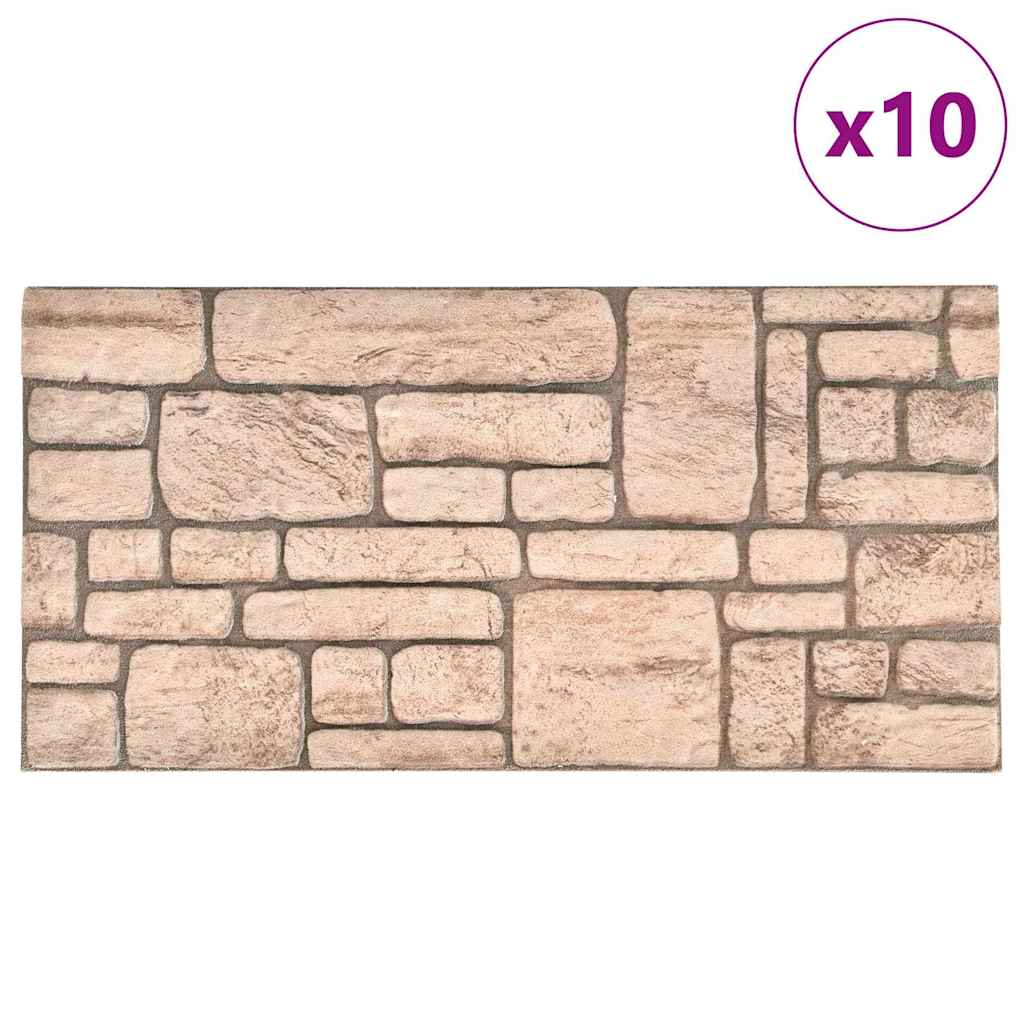 3D-vægpaneler 10 stk. EPS murstensdesign beige