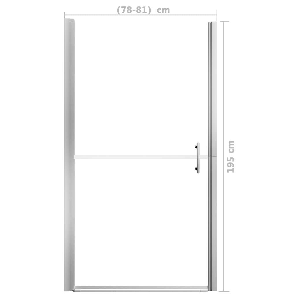 brusedør 81x195 cm matteret hærdet glas