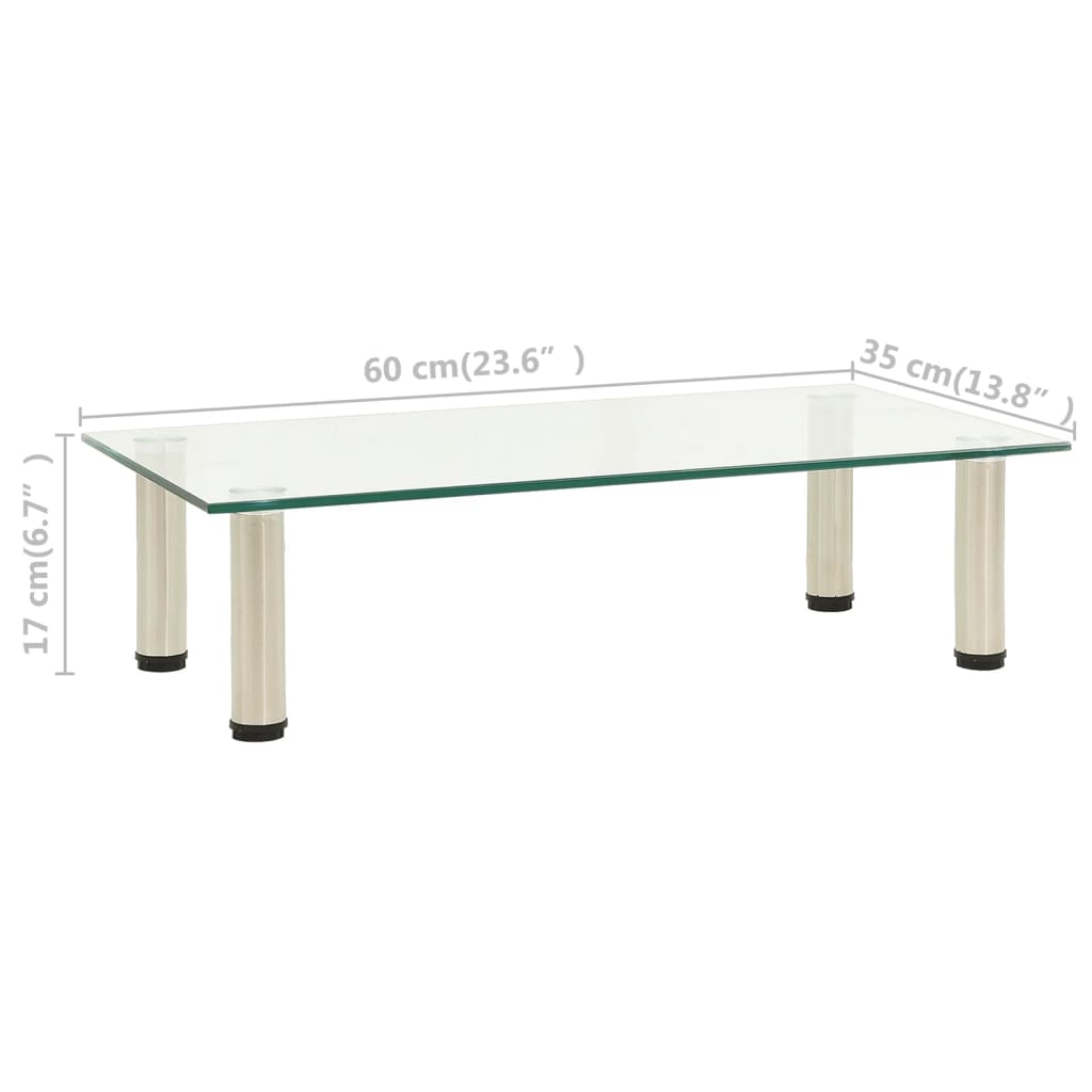 tv-bord 60x35x17 cm hærdet glas transparent