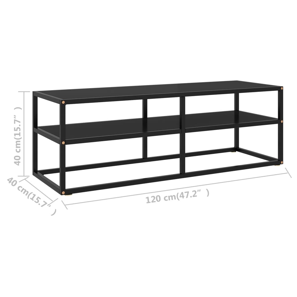 tv-bord 120x40x40 cm glas sort