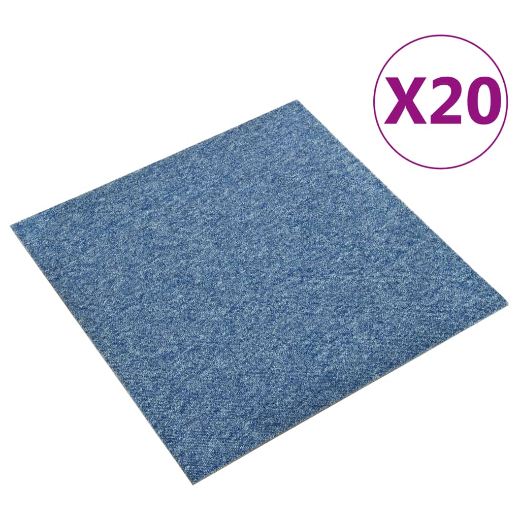 tæppefliser 20 stk. 5 m² 50x50 cm blå