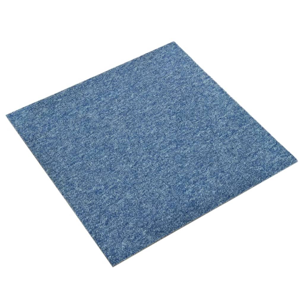 tæppefliser 20 stk. 5 m² 50x50 cm blå
