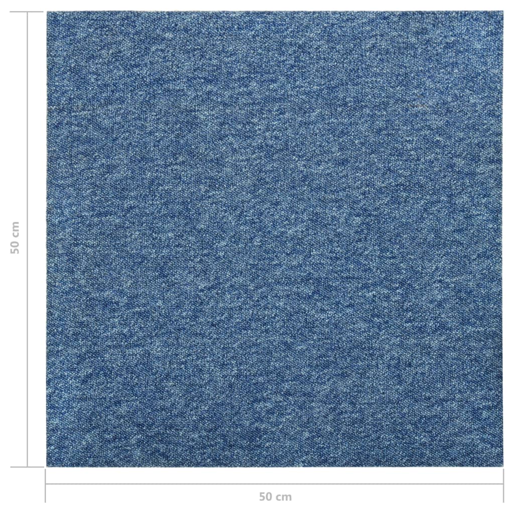 tæppefliser 20 stk. 5 m² 50x50 cm blå