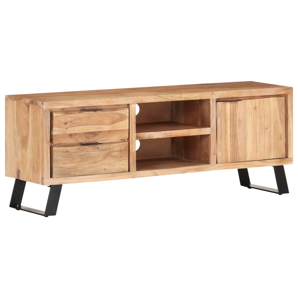 tv-skab 120x30x42 cm massivt akacietræ med naturlig kant